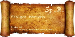 Szolgai Mariann névjegykártya