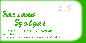 mariann szolgai business card